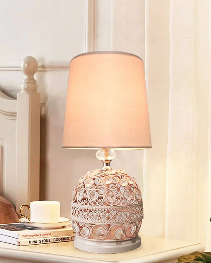 Elegant Vintage Crystal Bedside Table Lamp